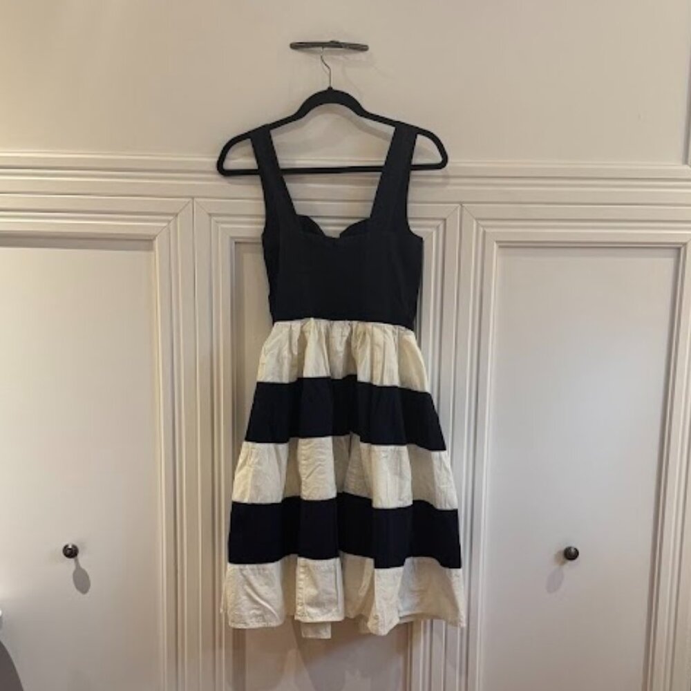 Eshakti Striped Fit-and-Flare Dress Size M - Picture 2 of 4
